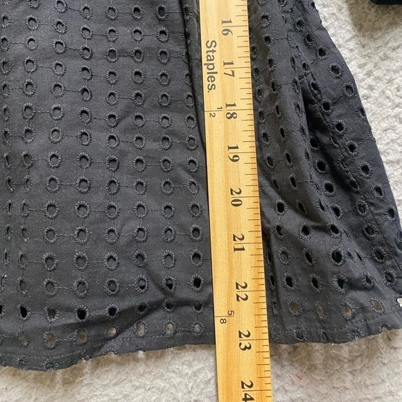 A New Day Women's Black Short Puff Sleeve Eyelet Dress Top Size XS cotton - Picture 8 of 9